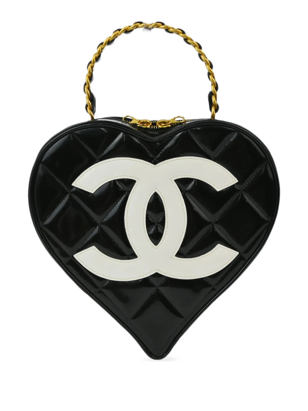 CHANEL Pre-Owned 1995 CC Heart Vanity bag - Black | Farfetch Global