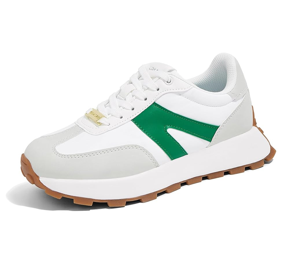 LUCKY STEP Women's Platform Fashion Sneakers Retro Classic Trainers Casual Lace-up Stylish Tennis... | Amazon (US)