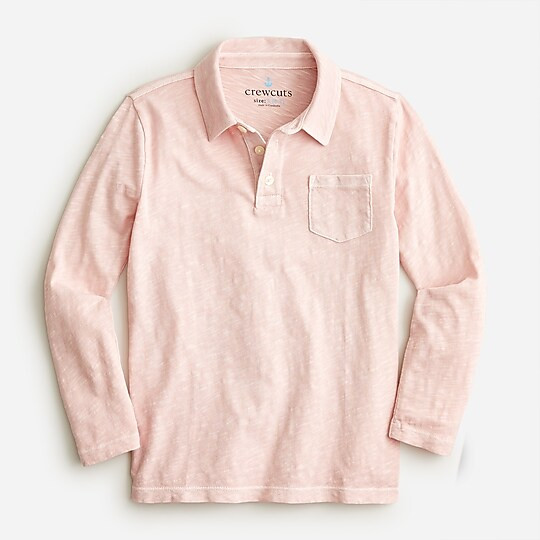 Kids' garment-dyed long-sleeve polo shirt | J. Crew US