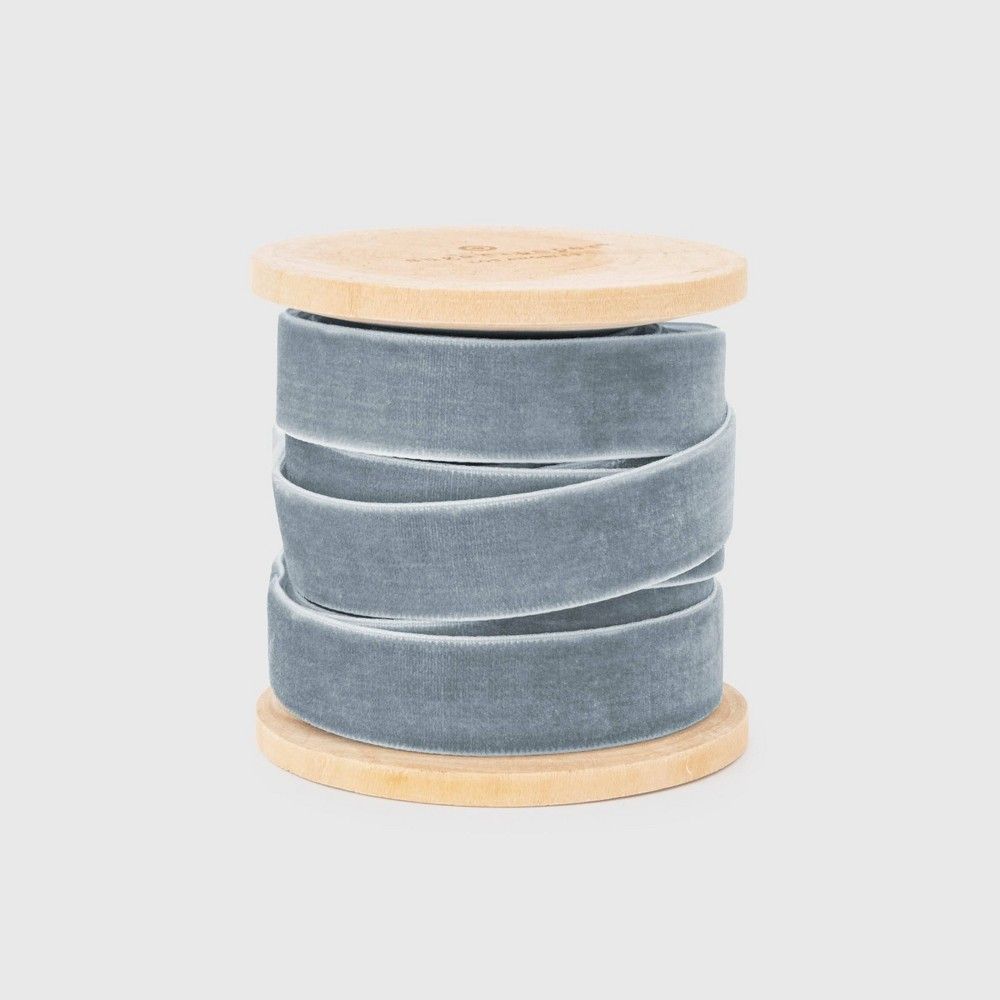 15ft x .625in Gray Velvet Ribbon - Sugar Paper | Target