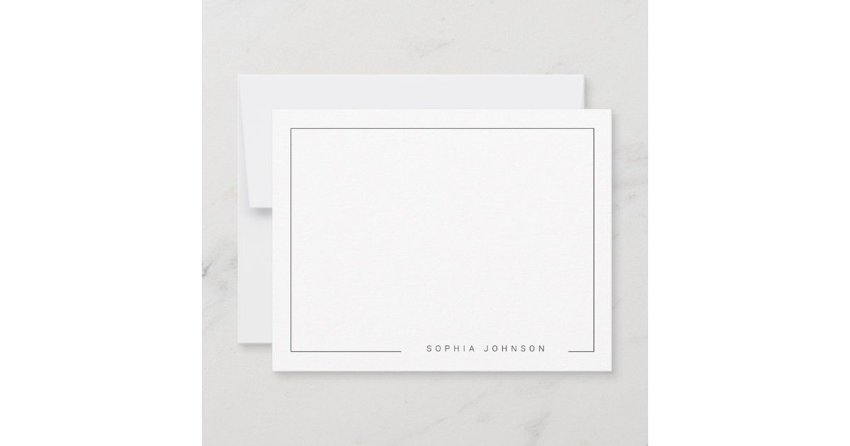 Modern chic minimalist personalized stationery note card | Zazzle | Zazzle