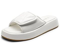 DREAM PAIRS Women's Cushion Summer Slip-on Slides, Comfort Square Toe Platform Slipper Sandals wi... | Amazon (US)