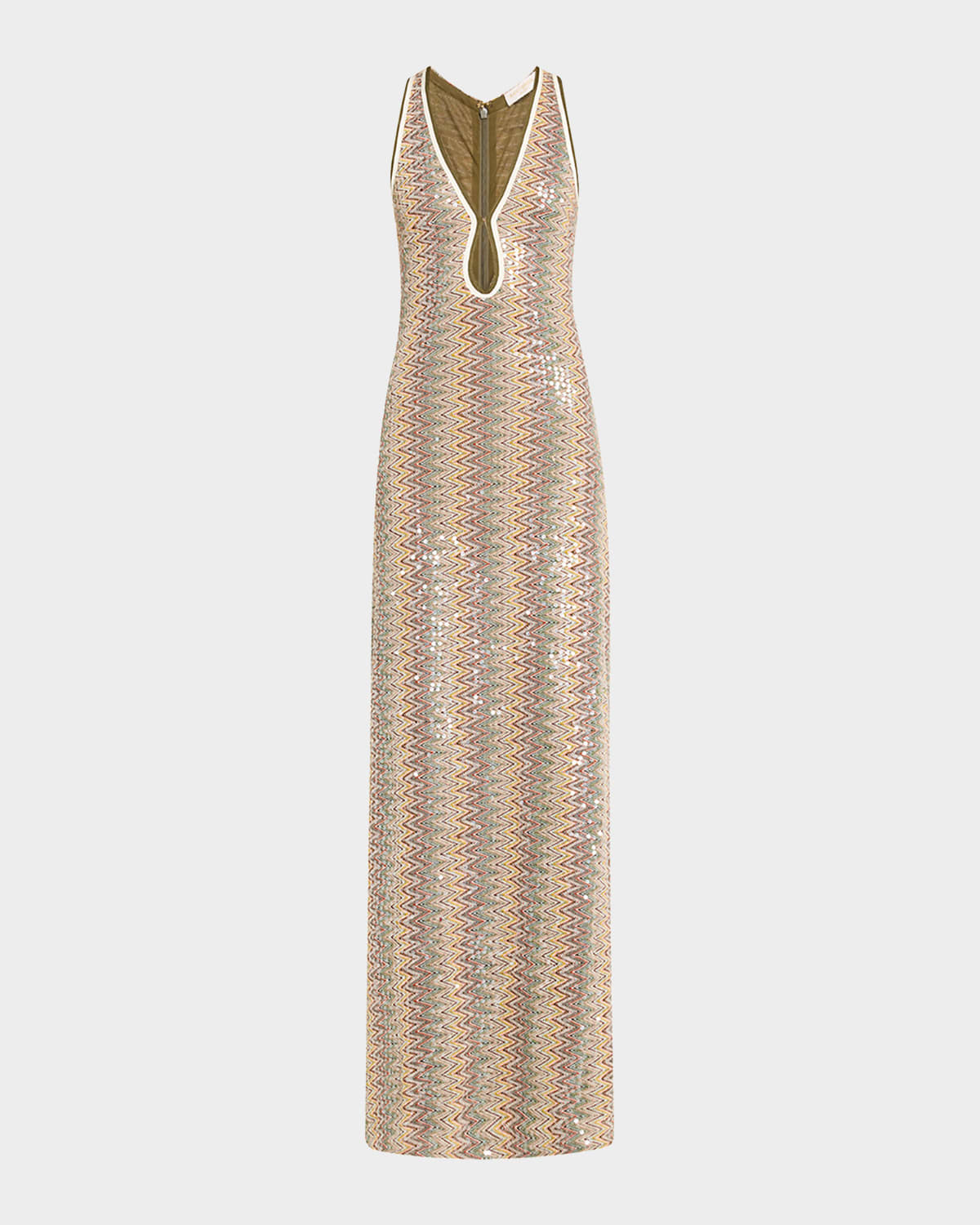 Lilia Sequined Chevron Maxi Dress | Neiman Marcus