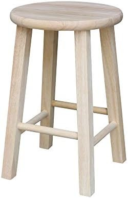 International Concepts 18-Inch Round Top Stool, Unfinished | Amazon (US)