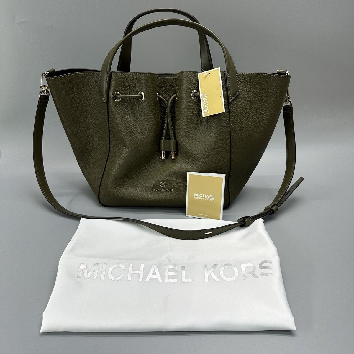 Michael Kors Phoebe Large Leather Grab Tote Bucket Bag with Dust Bag & Booklet | eBay US
