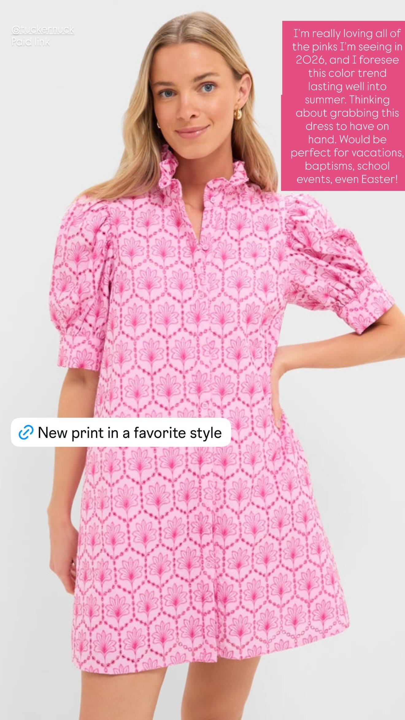 Obsessed with this pink dress from Tuckernuck! Love the pattern and collar and sleeve details. Perfect for spring and summer. 

spring dress, summer dress, spring style, pink dress, Tuckernuck, summer style, new arrival, resort style, resort wear, vacation style 

 #LTKValentine #LTKootd #LTKSeasonal