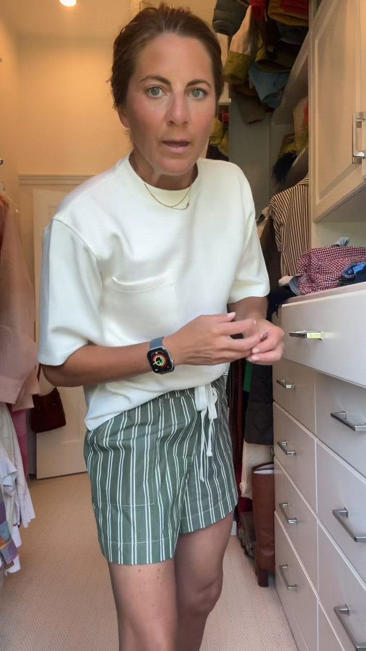 Working from home is a little sweeter when the outfit feels this comfortable. A crisp white tee, lightweight striped shorts, and easy sandals keep things cool, polished, and perfectly ready for everything on the calendar with plenty of comfort left to spare. ☀️💻🤍

#WorkFromHomeOutfit #SummerWFHStyle #WhiteTeeOutfit #StripedShorts #CasualWorkwear #ComfortableStyle #EverydaySummerLook #MinimalWardrobe 

 #LTKootd #LTKWorkwear