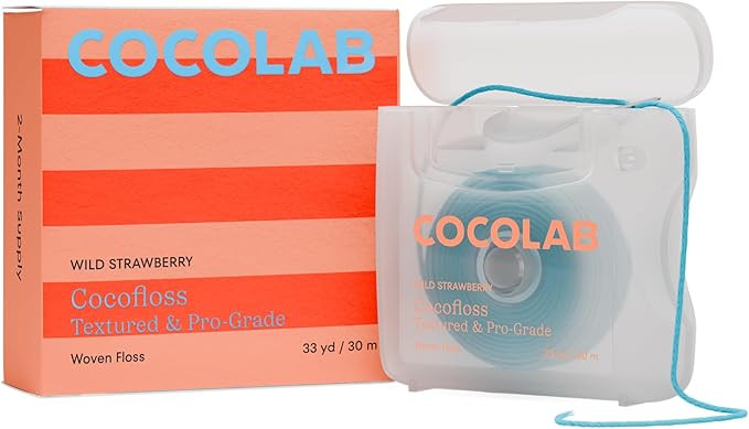 Cocofloss Woven Dental Floss, Dentist-Designed Oral Care, Strawberry Scent, Waxed, Expanding, Kid... | Amazon (US)