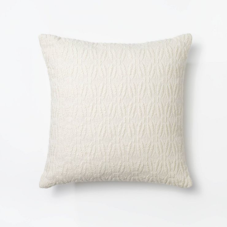 Woven Diamond Jacquard Square Throw Pillow Cream - Threshold™ designed with Studio McGee | Target