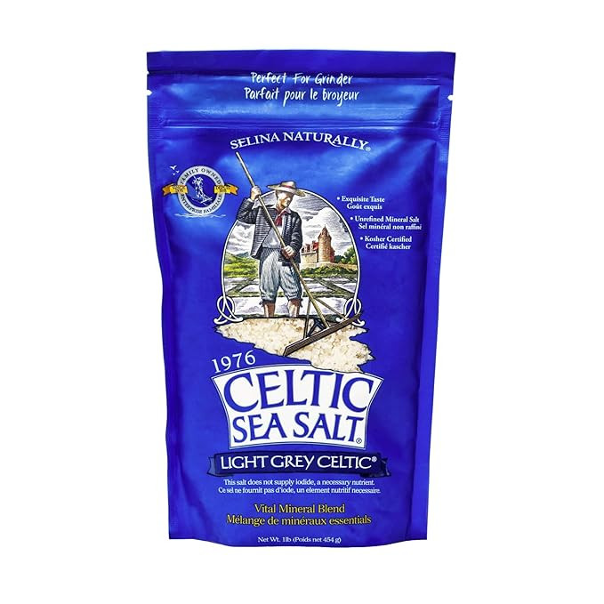 Celtic Sea Salt, Light Grey Mineral Sea Salt, 1 Pound Resealable Bag Unrefined Hydration, Hand-Ha... | Amazon (US)