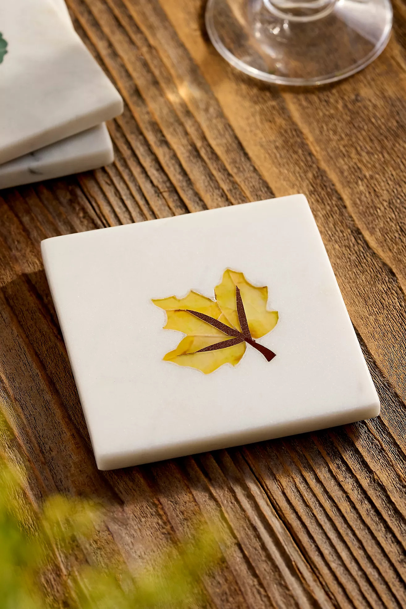 Fall Icon Marble Coasters, Set of 4 | Anthropologie (US)