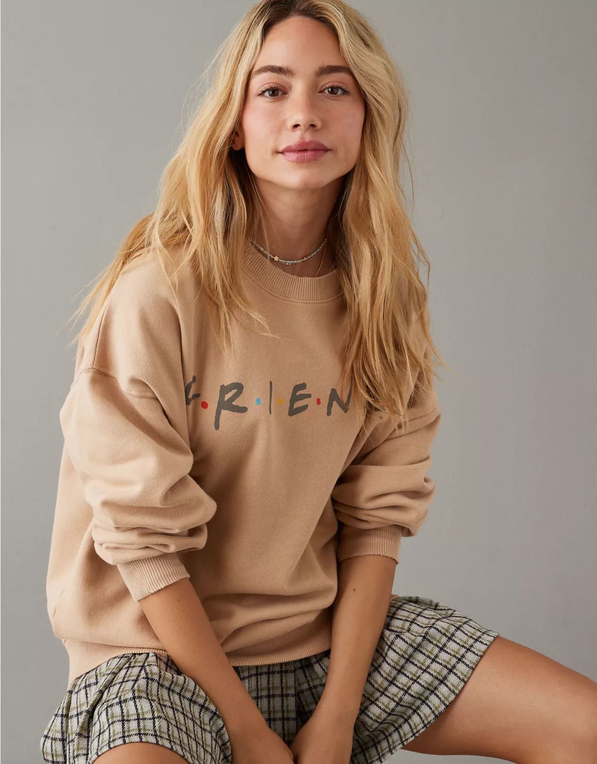 AE Oversized Friends Graphic Sweatshirt | American Eagle Outfitters (US & CA)