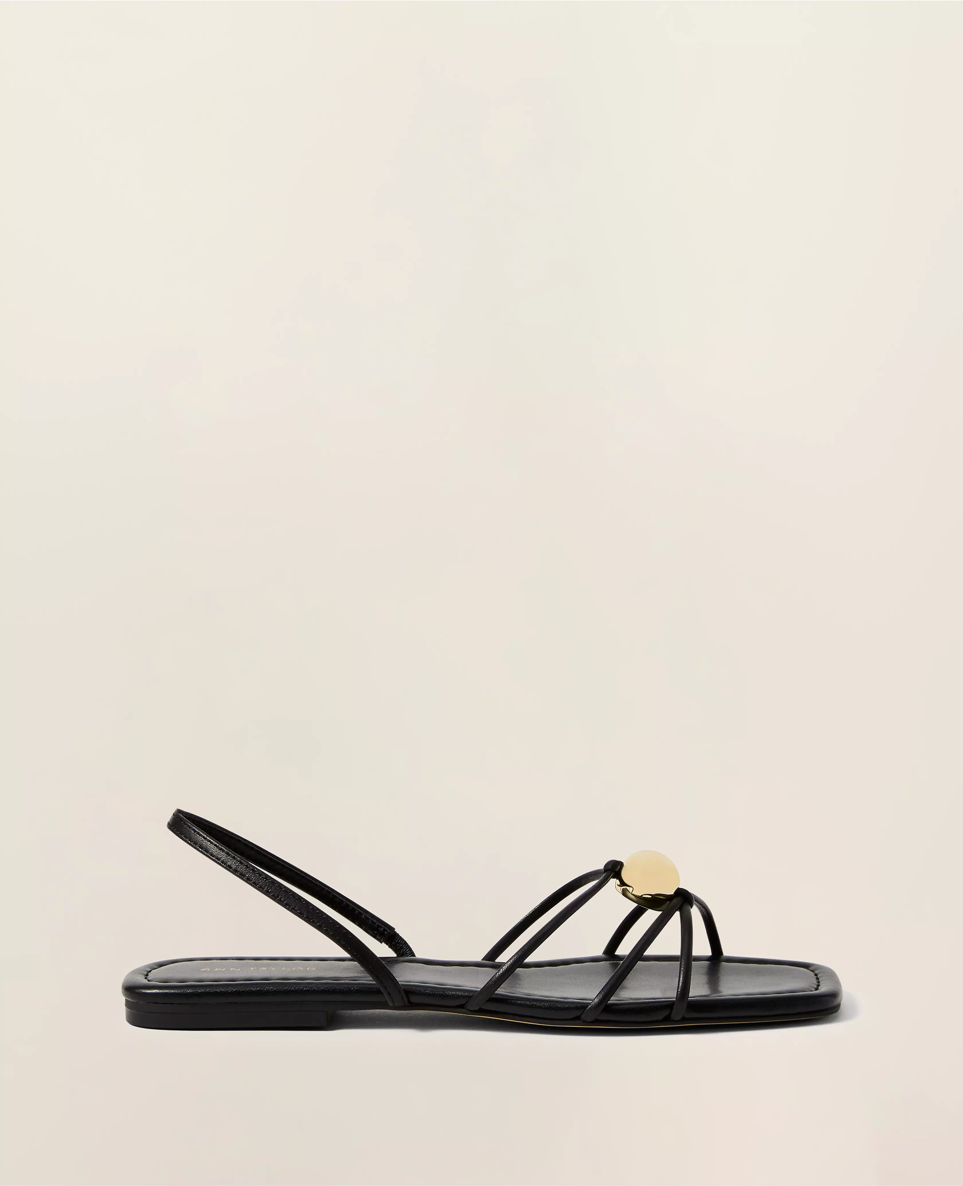 Leather Hardware Embellished Sandal | Ann Taylor