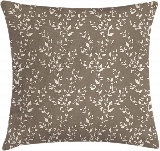 Ambesonne Floral Throw Pillow Cushion Cover, Nature Inspirations Pattern Branches Leaves and Berr... | Amazon (US)