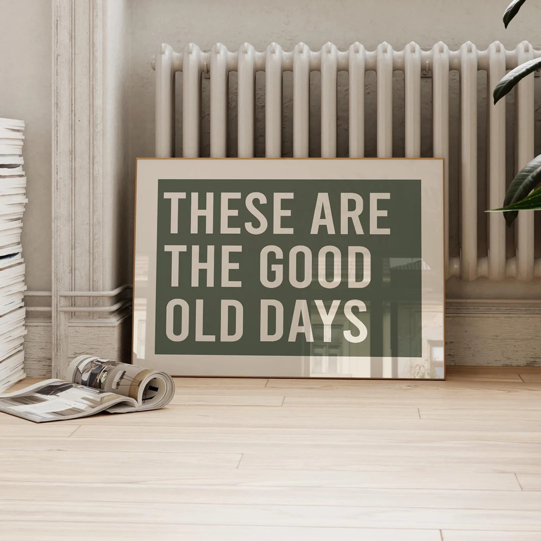 Retro Typography Art Print: Sage Green Modern Home Decor | Etsy (US)
