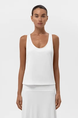 Everyday Jersey Racerback Top - White | LEAU (US)