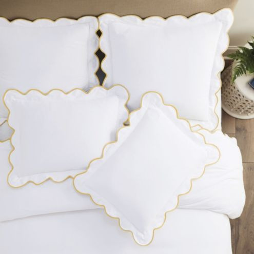 Emma Scalloped Duvet Cover - White/Black | Ballard Designs | Ballard Designs, Inc.