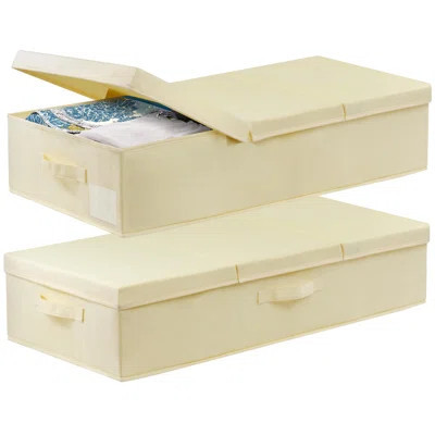 Under Bed Storage, Underbed Storage With Lids, Closet Organizers And Storage Bins Bags, 2 Pack, (Beige) | Wayfair North America