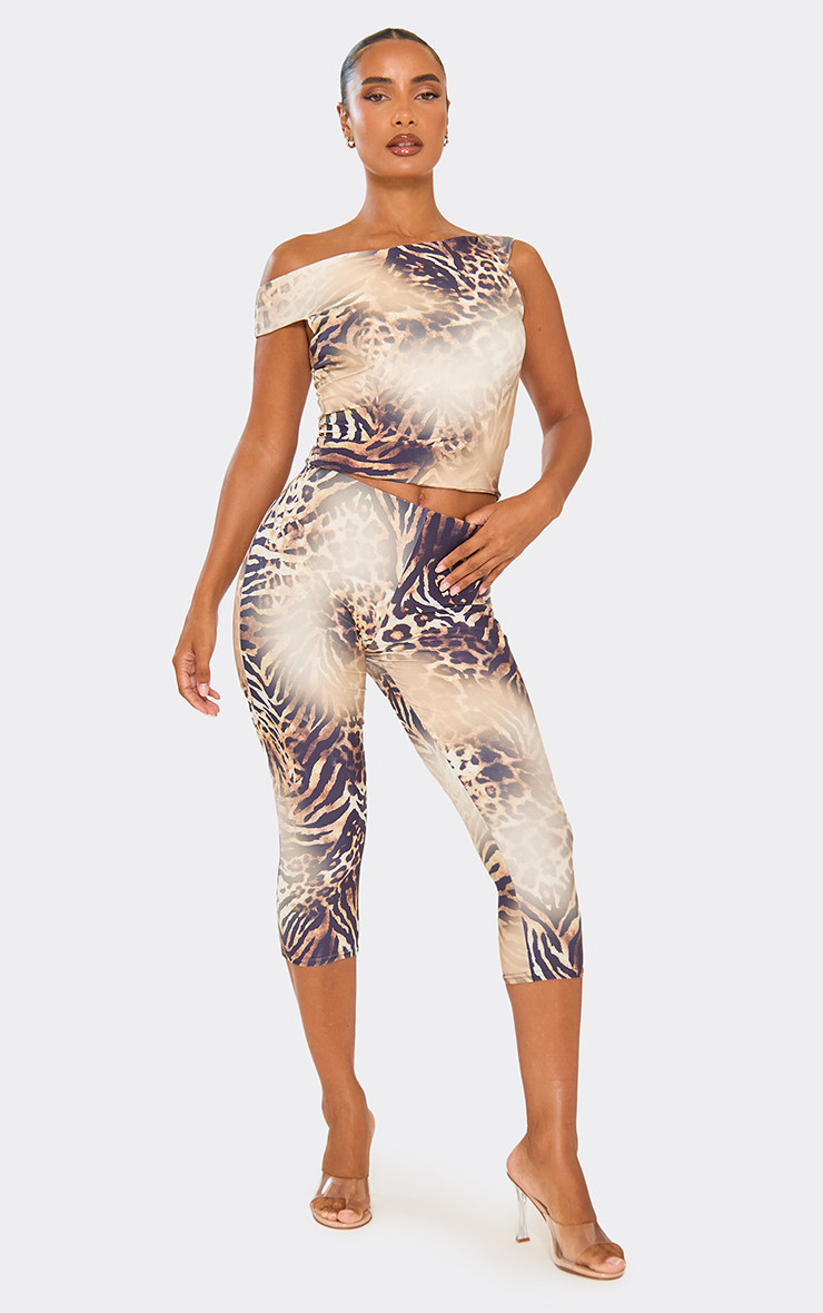 Mid Rise Capri Leggings In Multi Animal Print | EGO (UK)