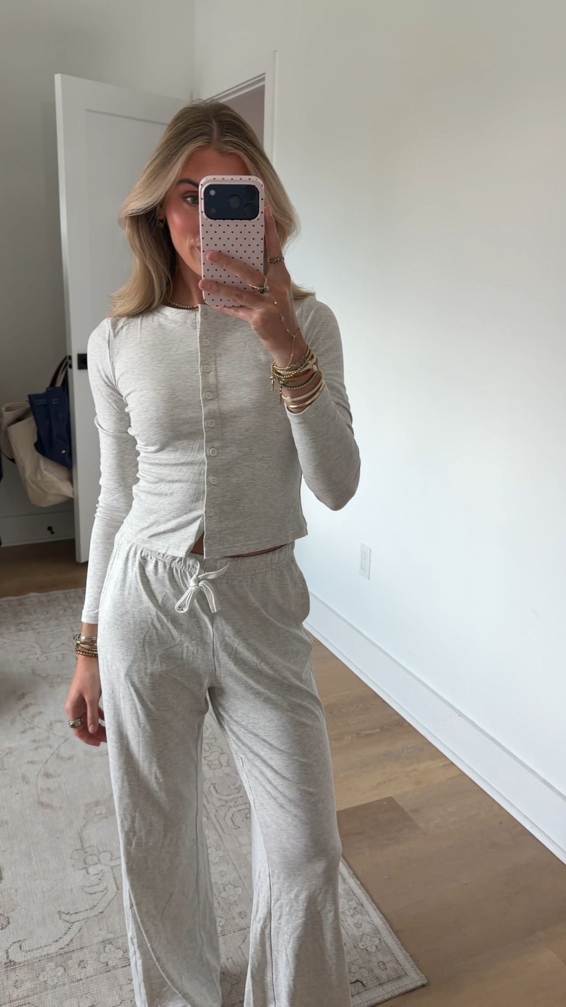 Amazing sjze small MOOSLOVER Women Long Sleeve 2 Piece Lounge Set Button Up Cardigan Matching Sets Wide Leg Y2K Airport Travel Outfits