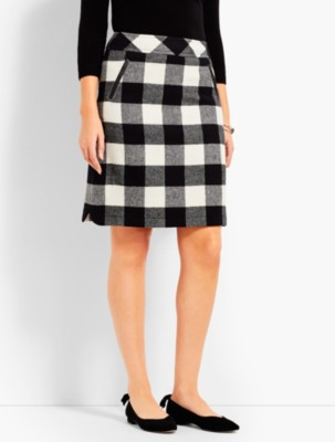 Fuzzy Buffalo Plaid Skirt | Talbots
