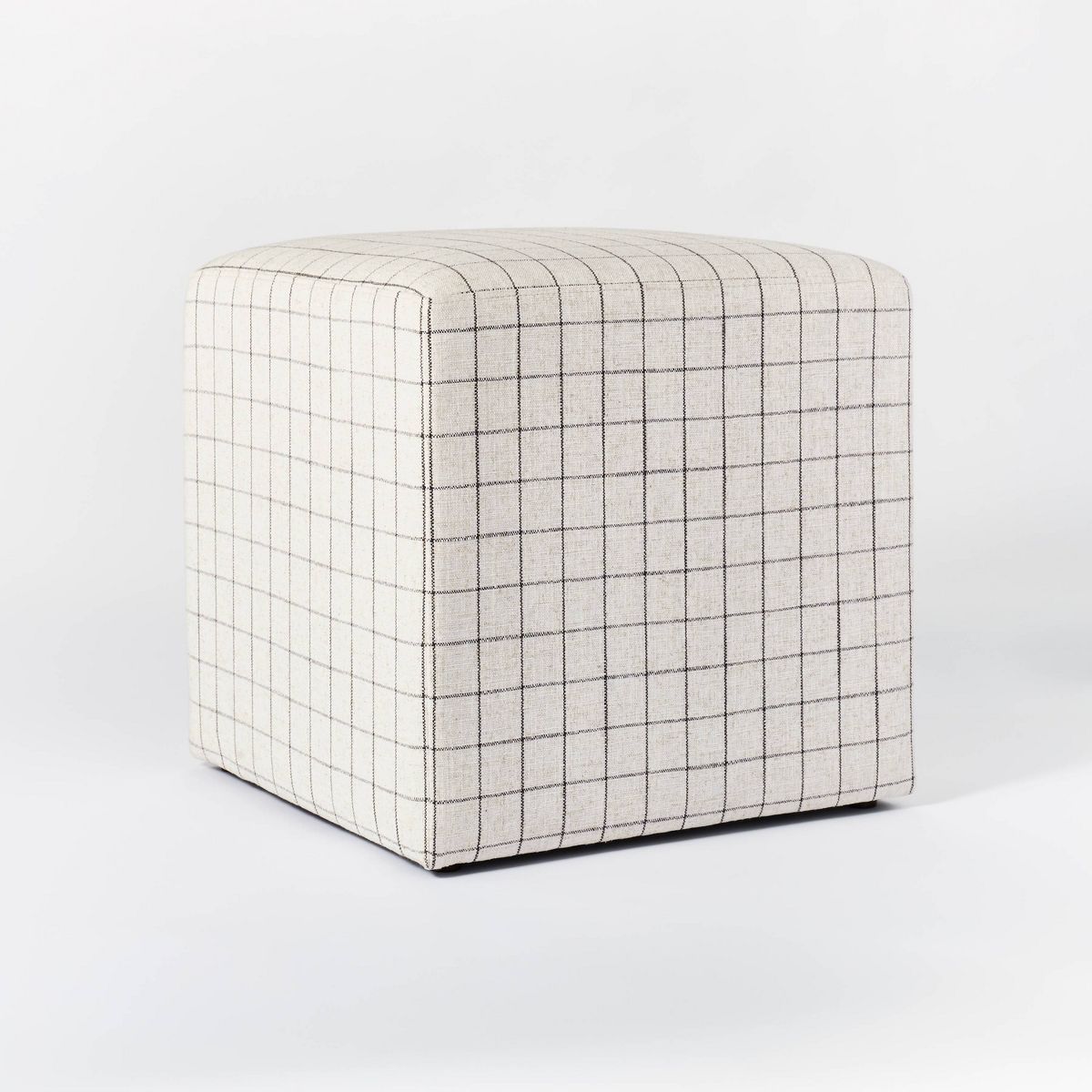 Lynwood Square Upholstered Cube Ottoman Windowpane Plaid - Threshold™ designed with Studio McGe... | Target