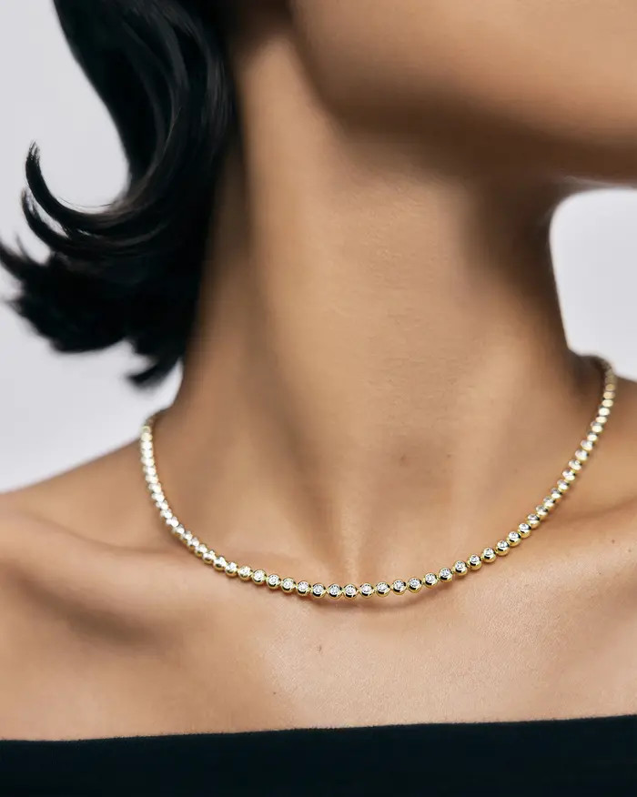 Monica Vinader Lab Grown Diamond Bezel Tennis Necklace | Nordstrom | Nordstrom