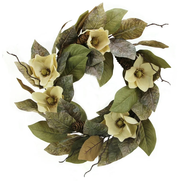 Admired by Nature 24" Magnolia Wreath Pine For Home office Front Door Wreath, Wall Hanging Arrang... | Walmart (US)