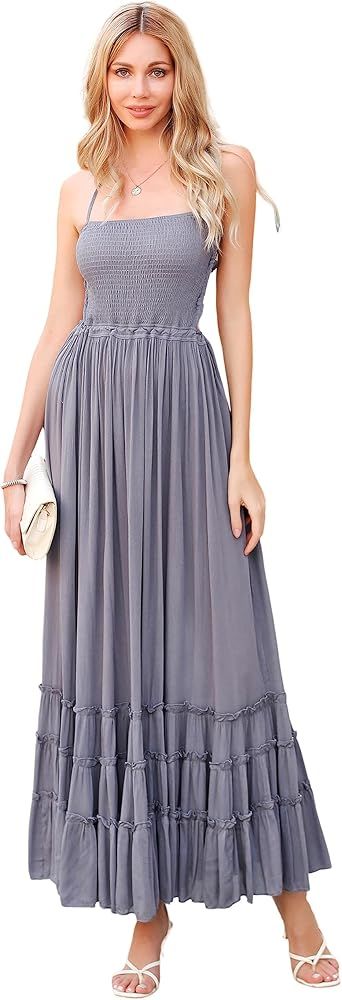 R.Vivimos Womens Summer Cotton Sexy Backless Long Dresses | Amazon (US)