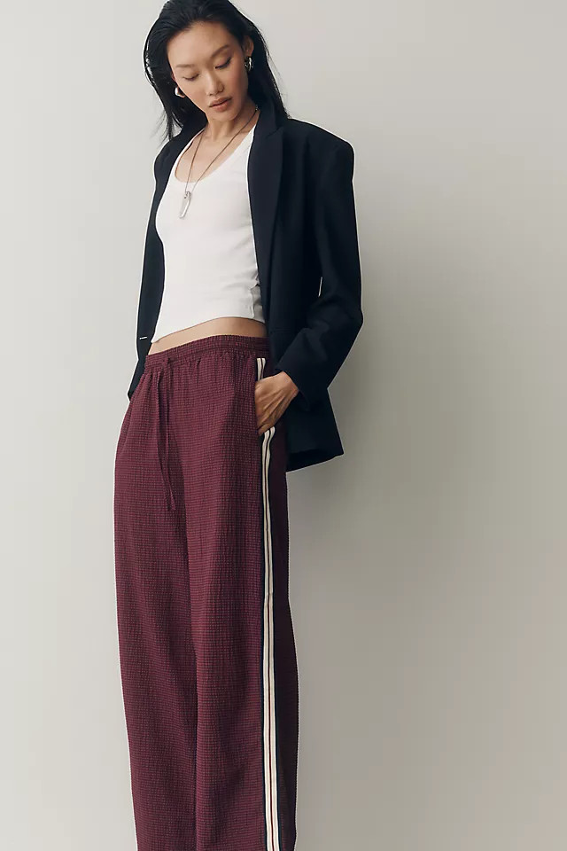 Check Wide Leg Track Pants | Anthropologie (US)
