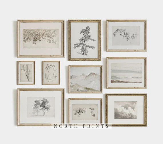 Vintage Neutral Gallery Wall SET | Gallery Art Print Set of Ten DIGITAL PRINTABLE #S71 | Etsy (US)