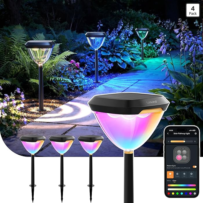 Linkind Smart Solar Pathway Lights SP6, App/Voice Control Solar Lights Outdoor Waterproof, 43+ Pr... | Amazon (US)