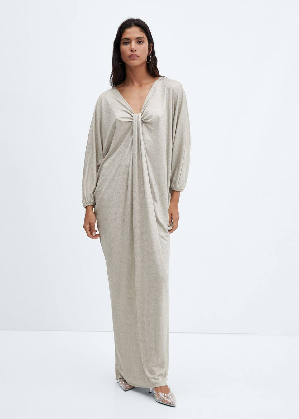 Draped lurex dress -  Women | Mango USA | MANGO (US)