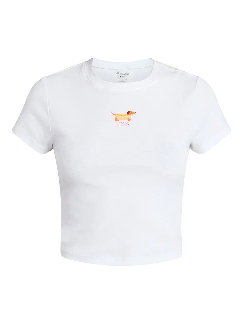 No Boundaries Americana Graphic Baby Tee, Women's and Women's Plus XXS-4X | Walmart (US)