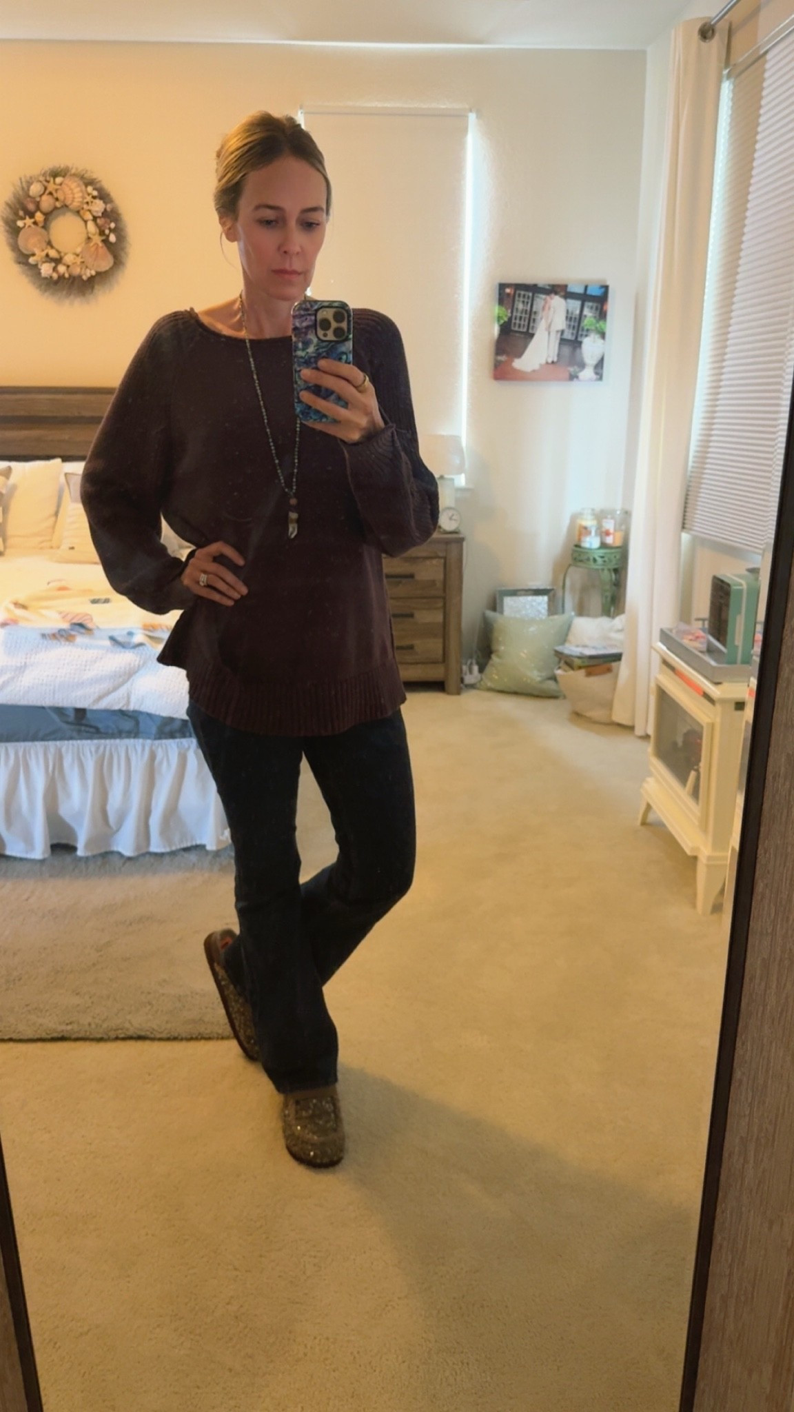 Sweater is Aerie - style is bistro, but it’s out of stock online
In a medium in the top and 27 long in jeans

#LTKOver40 #LTKSeasonal #LTKTall