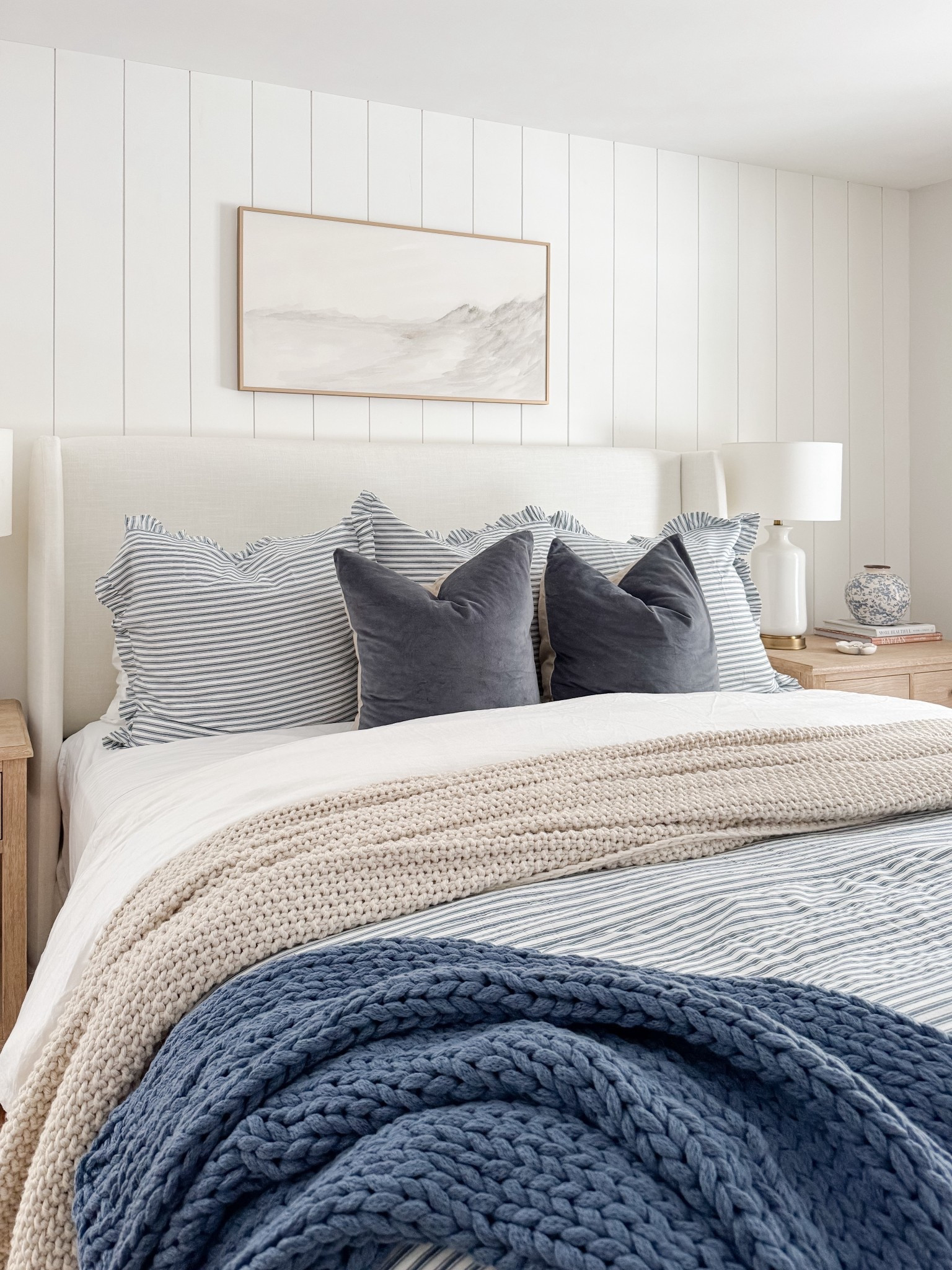 Soft neutral bedroom styling! A neutral bedroom styled with subtle patterns, cozy textures, and soft layers for an effortlessly calm and coastal feel.

#LTKHome #LTKFindsUnder50