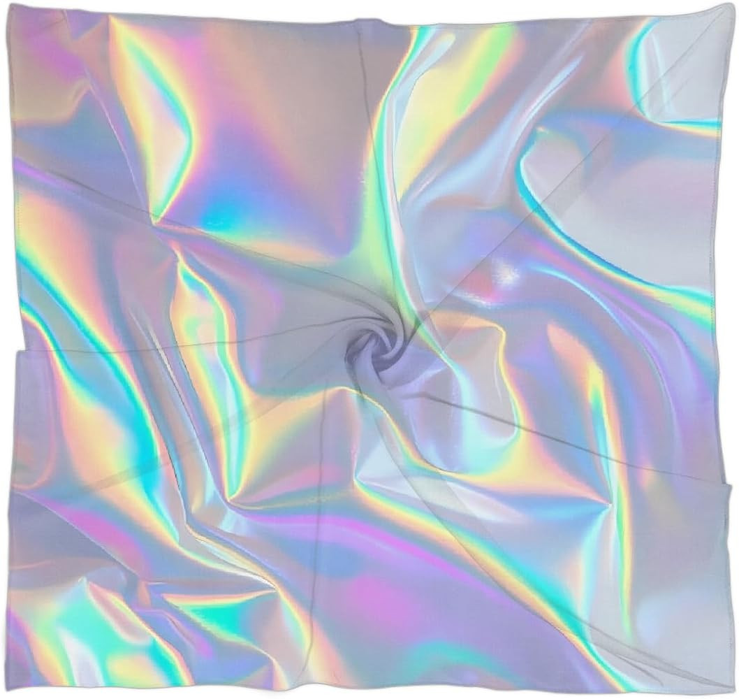 Iridescent Pastel Rainbow Silk Scarf for Women Girls Hair Head Silk Scarf Square Purse Satin Scar... | Amazon (US)