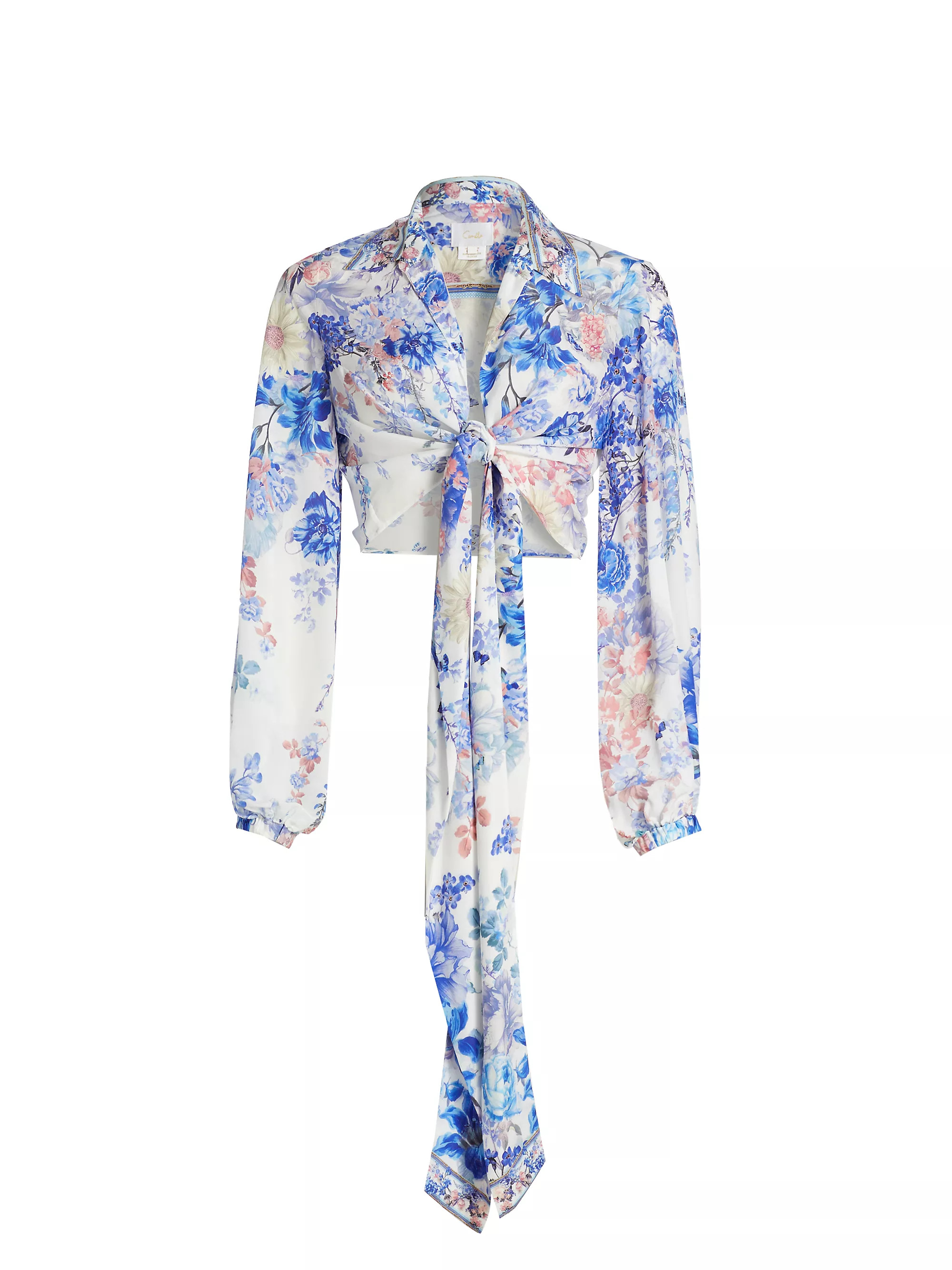 True Bloom Silk Crop Wrap Shirt | Saks Fifth Avenue