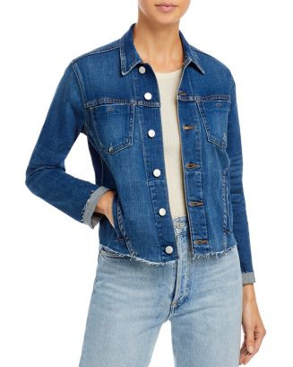 L'AGENCE Janelle Slim-Fit Raw Denim Jacket  | Bloomingdale's Women | Bloomingdale's (US)