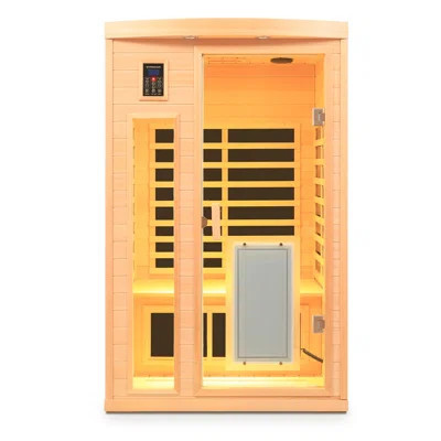 Low EMF Front Door With Heating Panel Two Person Hemlock Far Infrared Indoor Suana Room | Wayfair North America