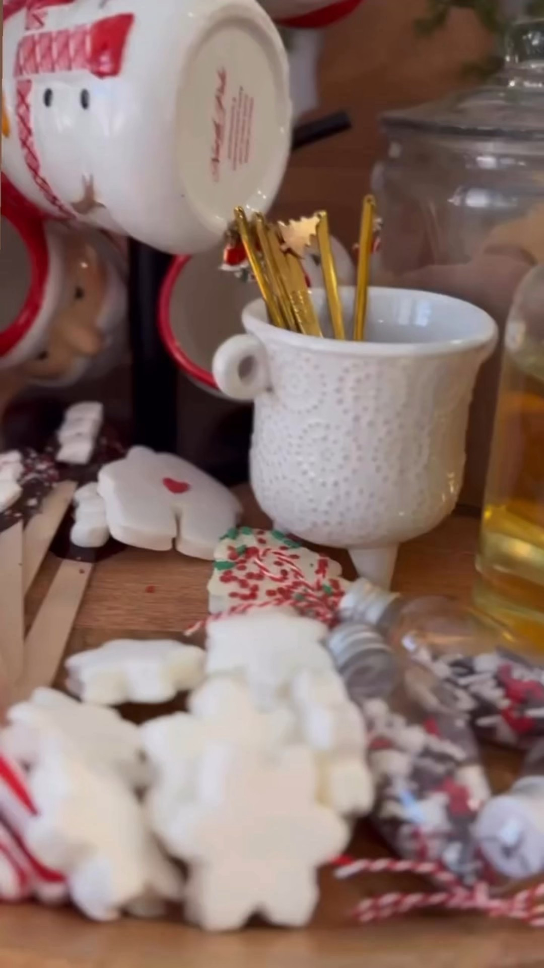 Here’s a fun hot cocoa bar idea for your holiday parties! It’s easy to make a simple, yet darling, display with a mug rack, holiday mugs, syrups, flavored stirring spoons and holiday marshmallows. Just add hot water and your favorite cocoa! 

#LTKHome #LTKHoliday #LTKSeasonal