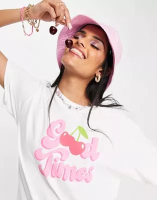 Daisy Street relaxed t-shirt with retro good times graphic | ASOS (Global)