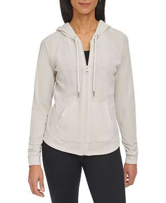 Ruched-Sleeve Zip Hoodie | Macy's