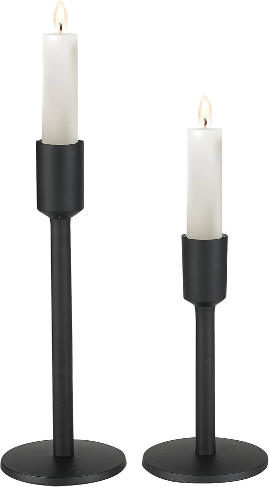 Black Candlestick Candlestick Holders Set of 2 - Black Candlestick Holder Vintage Modern Decorati... | Amazon (US)