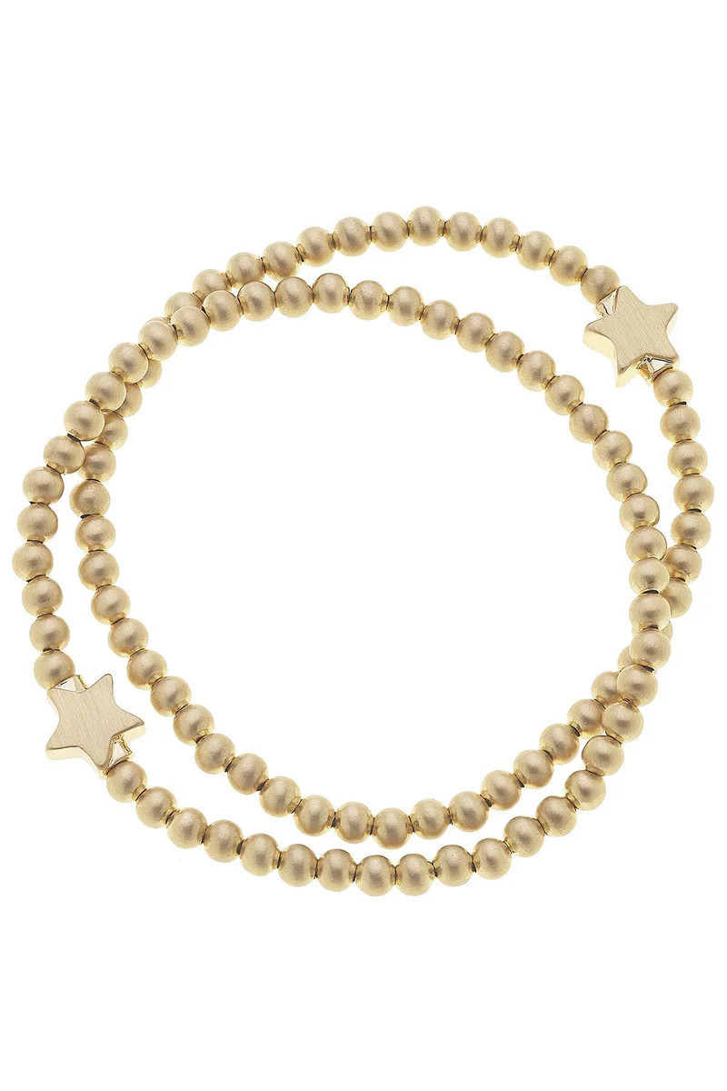 Isa Star Ball Bead Stretch Bracelets (Set of 2) | CANVAS
