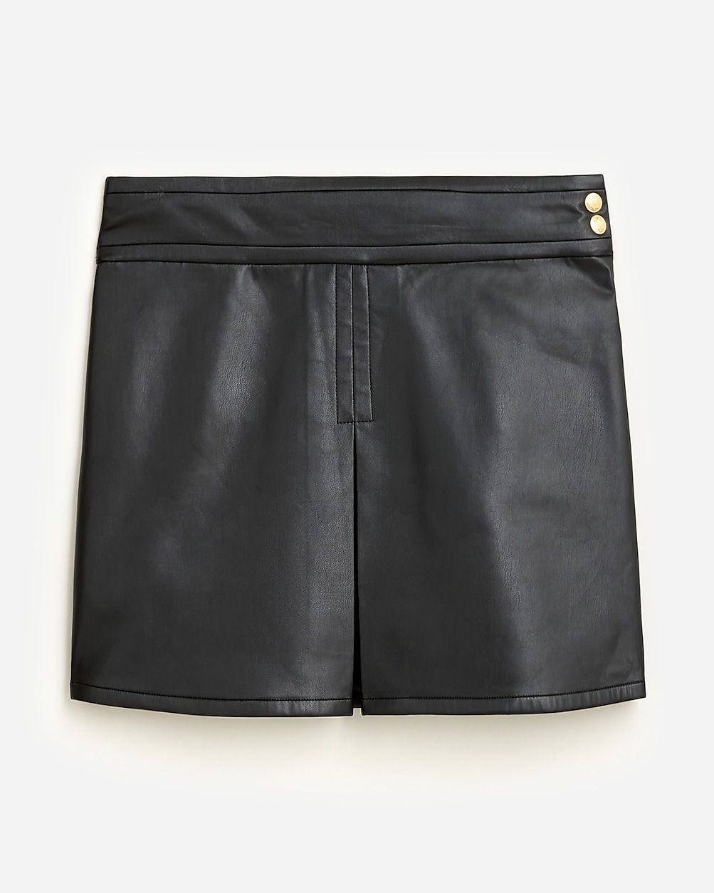 Center-pleat mini skirt in faux leather | J. Crew US