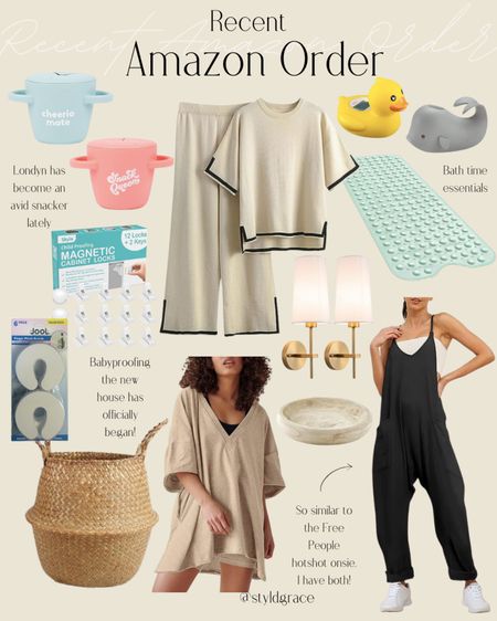 My recent amazon order 🤍

Amazon finds, baby girl amazon finds, toddler amazon finds, amazon onsie, amazon set, amazon lounge set, amazon bath time essentials, toddler amazon finds, amazon new home essentials, amazon baby proofing essentials, baby proofing finds 

#LTKhome #LTKkids #LTKbaby