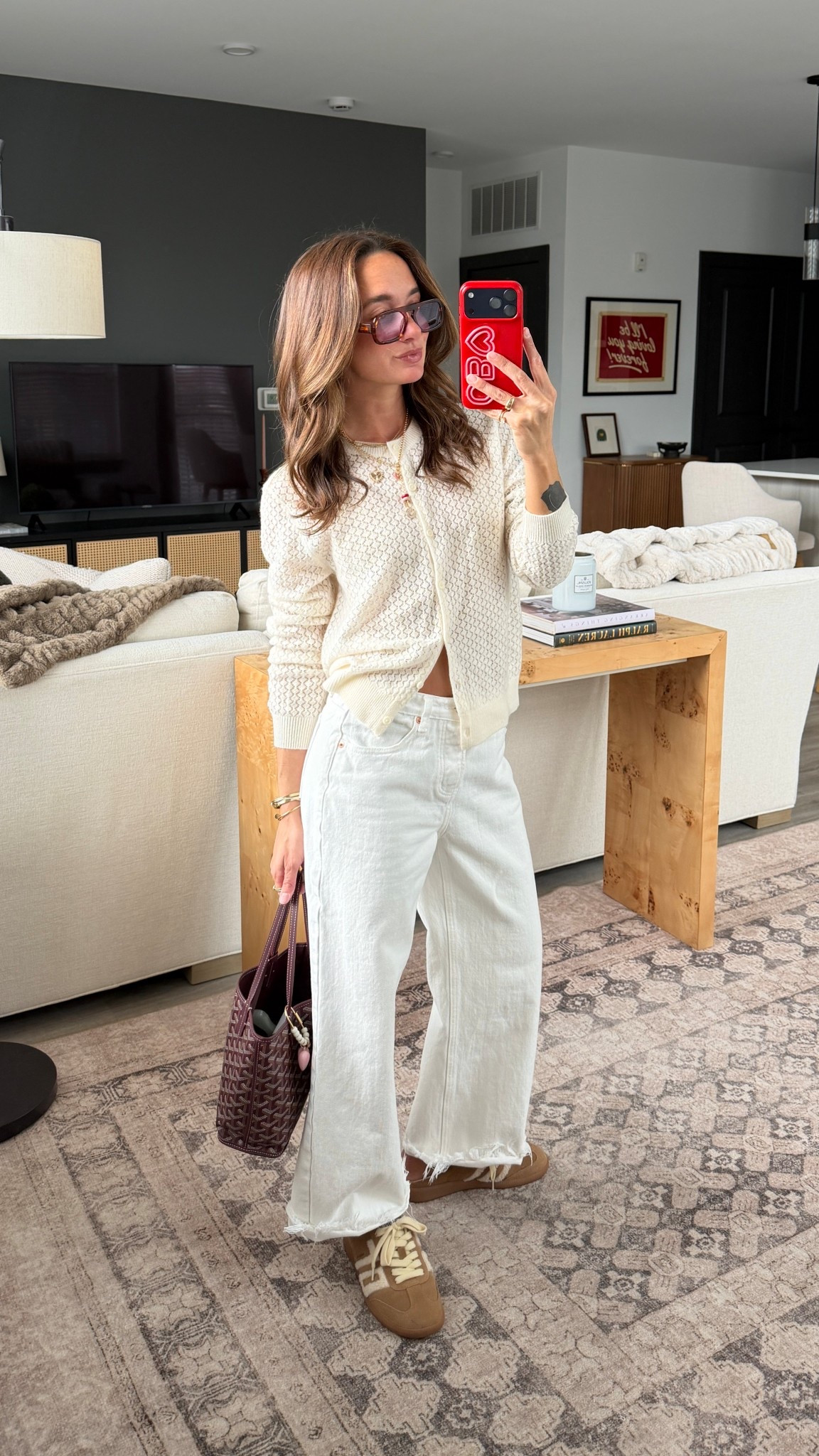 Small sweater 24 jeans! Springy but cold out!