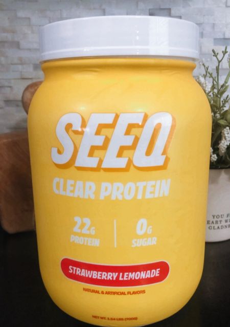 Strawberry lemonade clear protein! Super delish! 

#LTKMidsize #LTKFitness #LTKOver40