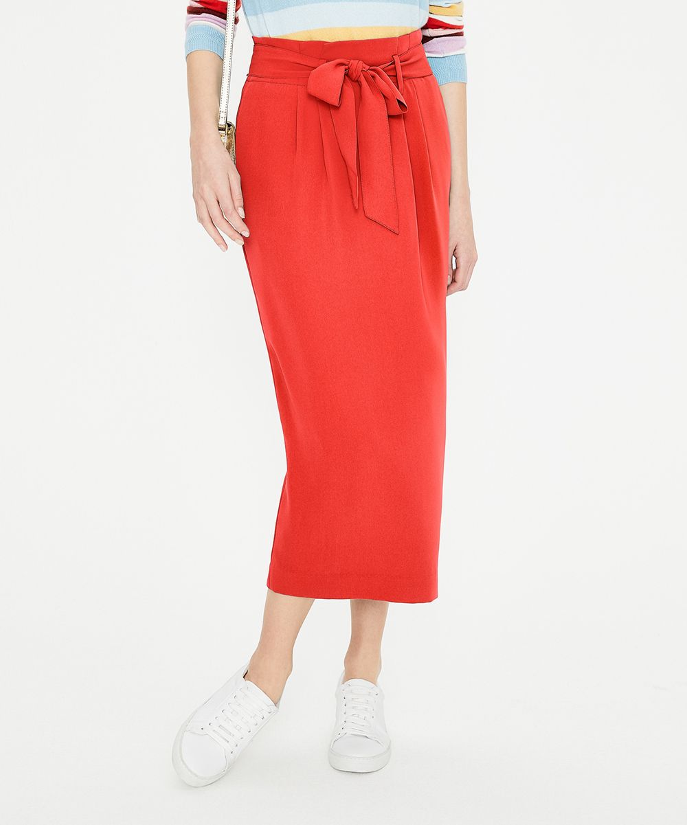 Boden Women's Casual Skirts Red - Red Melina Paperbag Midi Skirt - Women & Petite | Zulily